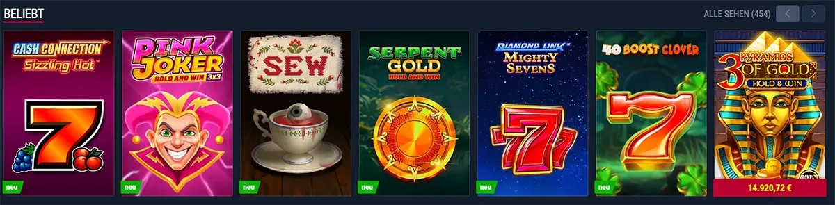 Beliebte Slotspiele Übersicht im Online-Casino